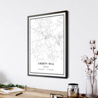 
              Liberty Hill, Texas Modern Map Print
            