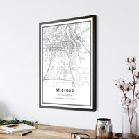 
              St. Cloud, Minnesota Modern City Map Print
            