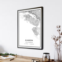 
              Alameda, California Modern Map Print
            