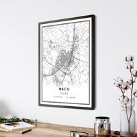 Waco, Texas Modern Map Print 