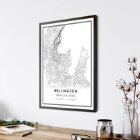 
              Wellington, New Zealand Modern Style Map Print 
            