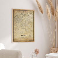 
              Bethel, Connecticut Vintage Style Map Print
            