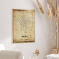 
              Carroll, Iowa Vintage Style Map Print 
            