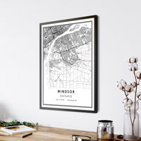 
              Windsor, Ontario Modern Style Map Print 
            