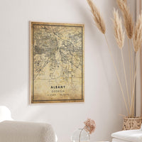 
              Albany, Georgia Vintage Style Map Print 
            