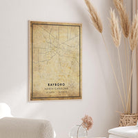 
              Bayboro, North Carolina Vintage Style Map Print 
            