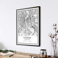 
              Cologne, Germany Modern Style Map Print 
            