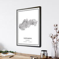 
              Slovakia, Europe Modern Style Map Print 
            