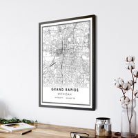 
              Grand Rapids, Michigan Modern Map Print 
            