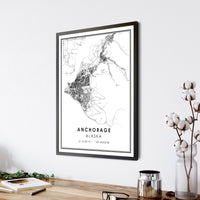 
              Anchorage, Alaska Modern Map Print 
            