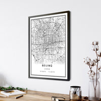 
              Beijing, China Modern Style Map Print 
            