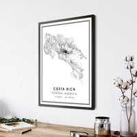 
              Costa Rica, Central America Modern Style Map Print 
            