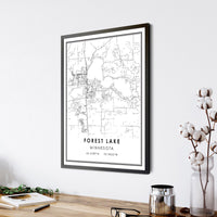 Forest Lake, Minnesota Modern Map Print 