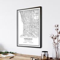 Torrance, California Modern Map Print 