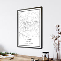 
              Crozet, Virginia Modern Map Print 
            