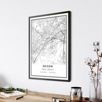 Edison, New Jersey Modern Map Print 