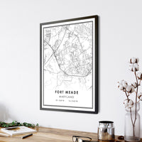 Fort Meade, Maryland Modern Map Print 