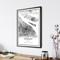 Shanghai, China Modern Style Map Print 
