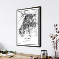 
              Lahore, Pakistan Modern Style Map Print 
            
