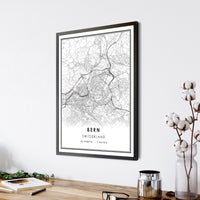 Bern, Switzerland Modern Style Map Print 
