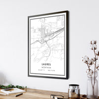 Laurel, Montana Modern Map Print 