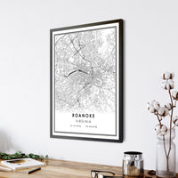 
              Roanoke, Virginia Modern Map Print
            