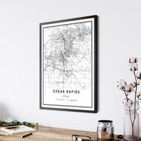 
              Cedar Rapids, Iowa Modern Map Print 
            