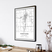 
              Kingfisher, Oklahoma Modern Map Print 
            