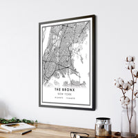 
              The Bronx, New York Modern Map Print
            