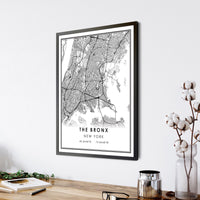 The Bronx, New York Modern Map Print