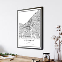 
              Cleveland, Ohio Modern Map Print 
            