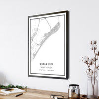 
              Ocean City, New Jersey Modern Map Print 
            