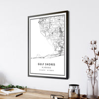 
              Gulf Shores, Alabama Modern Map Print 
            