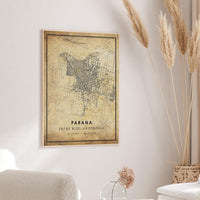 Parana, Entre Rios, Argentina Vintage Style Map Print 