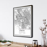 Utrecht, Netherlands Modern Style Map Print 
