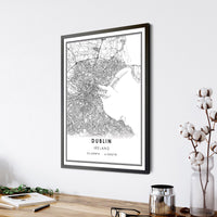 Dublin, Ireland Modern Style Map Print 