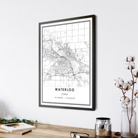 
              Waterloo, Iowa Modern Map Print 
            