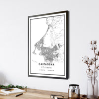 Cartagena, Colombia Modern Map Print 