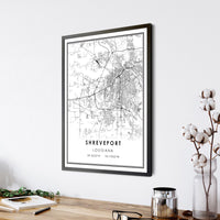 
              Shreveport, Louisiana Modern Map Print
            