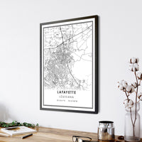 
              Lafayette, Louisiana Modern Map Print 
            