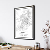 
              Sudbury, Ontario Modern Style Map Print 
            