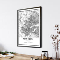 Fort Worth, Texas Modern Map Print 