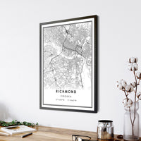 
              Richmond, Virginia Modern Map Print
            