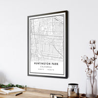 Huntington Park, California Modern Map Print