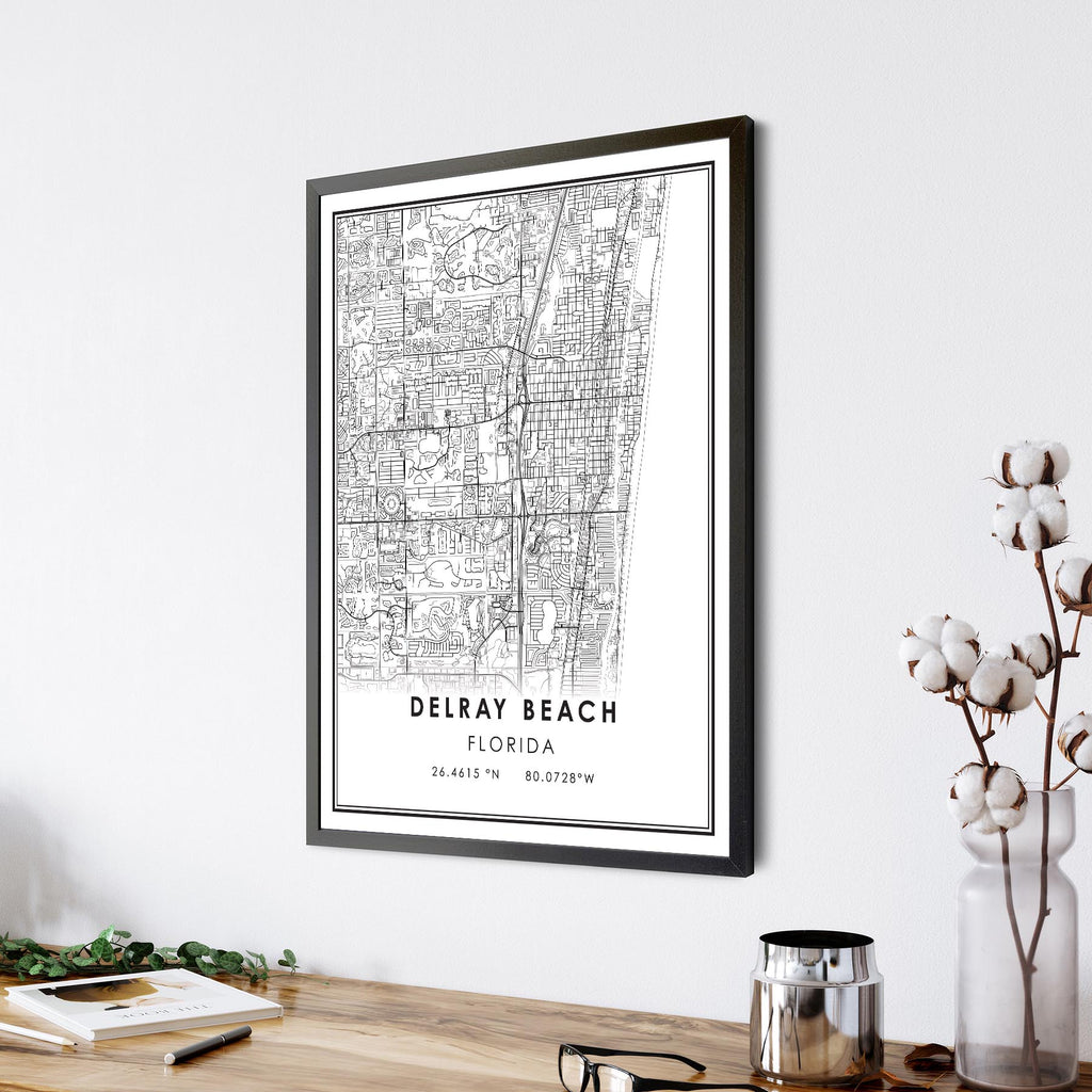 Delray Beach, Florida Modern Map Print 