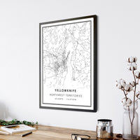 
              Yellowknife, Northwest Territories Modern Style Map Print 
            