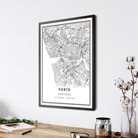 
              Porto, Portugal Modern Style Map Print 
            