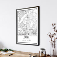 
              Norco, California Modern Map Print
            