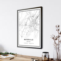 
              Waterville, Maine Modern Map Print 
            