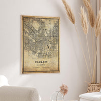 
              Calgary, Alberta Vintage Style Map Print 
            
